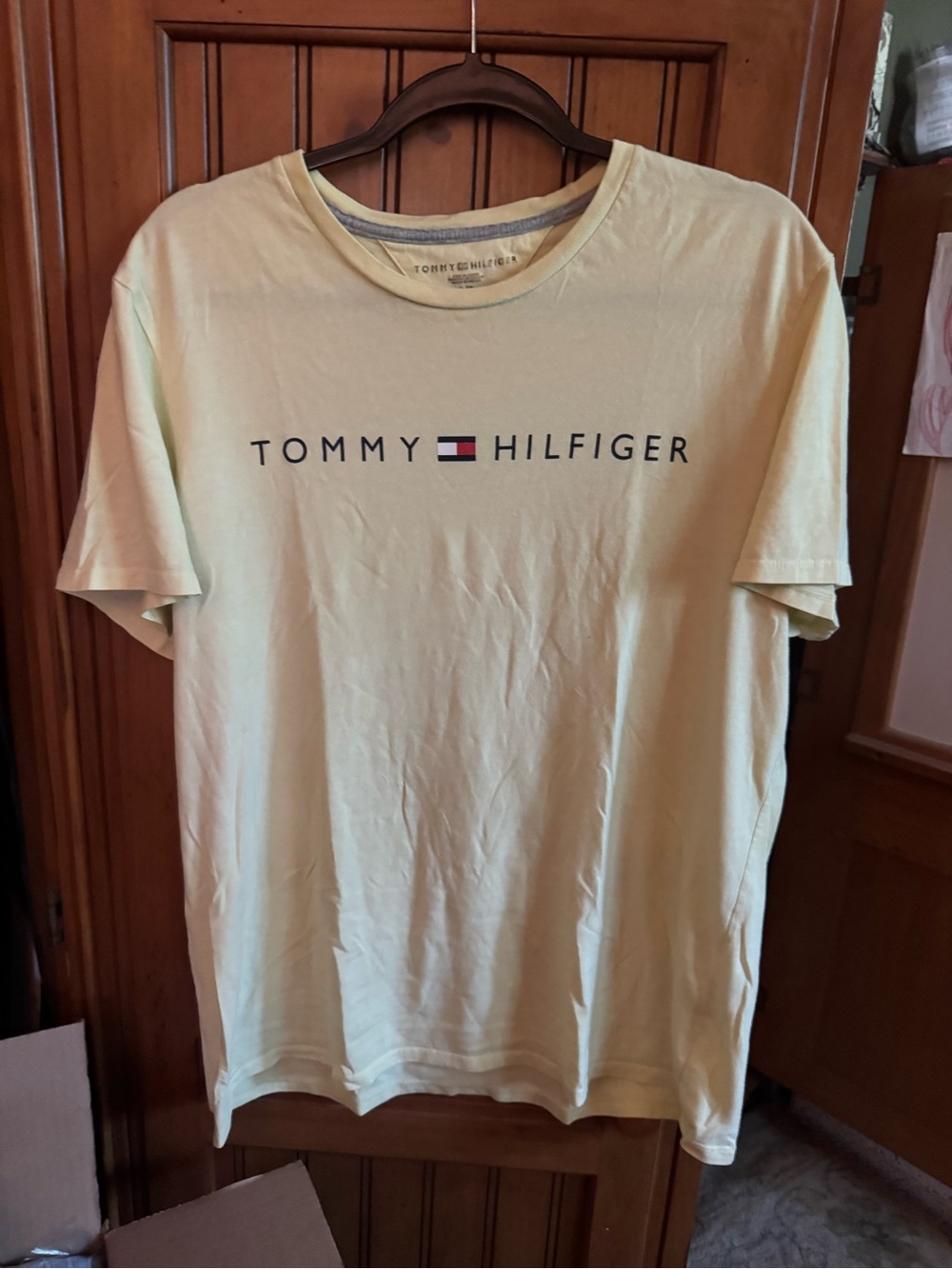 Tommy Hilfiger Light Yellow Logo Short Sleeve Tee